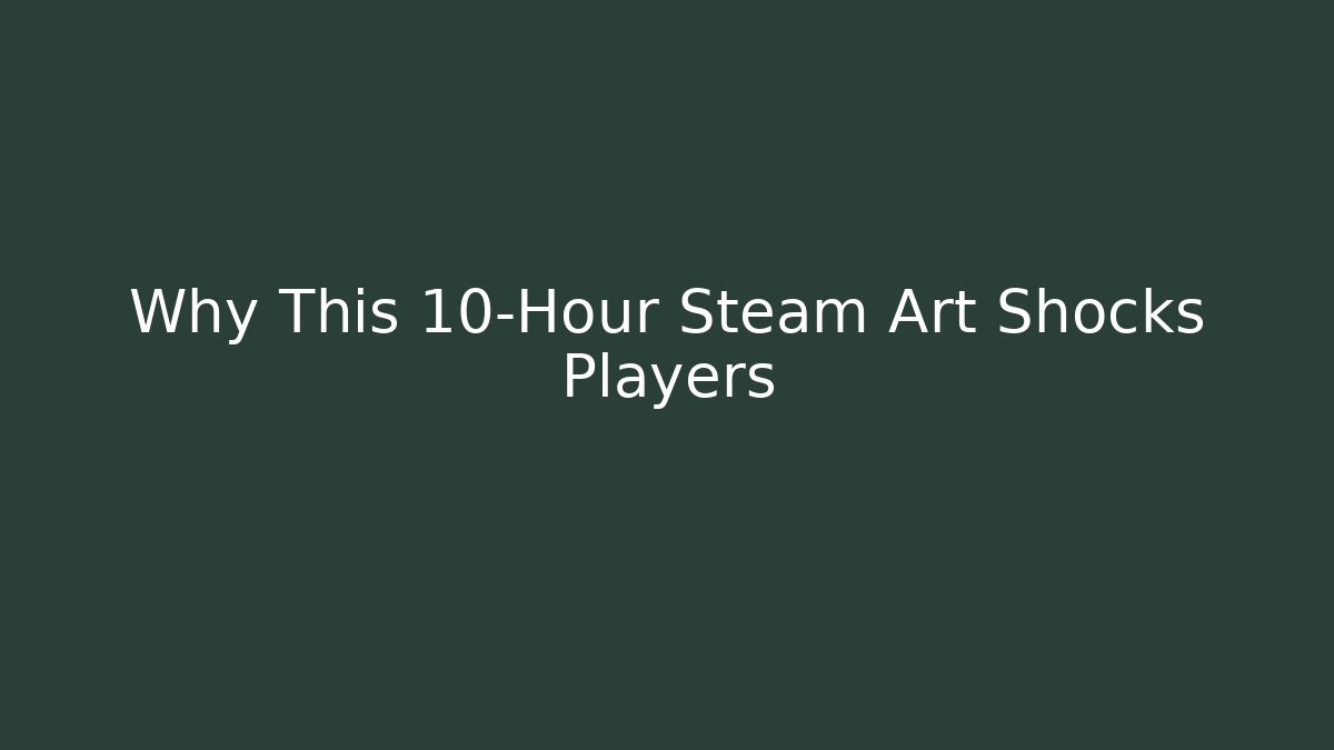 Why This 10-Hour Steam Art Shocks Players