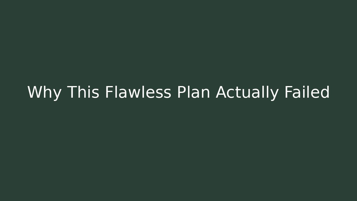 Why This Flawless Plan Actually Failed