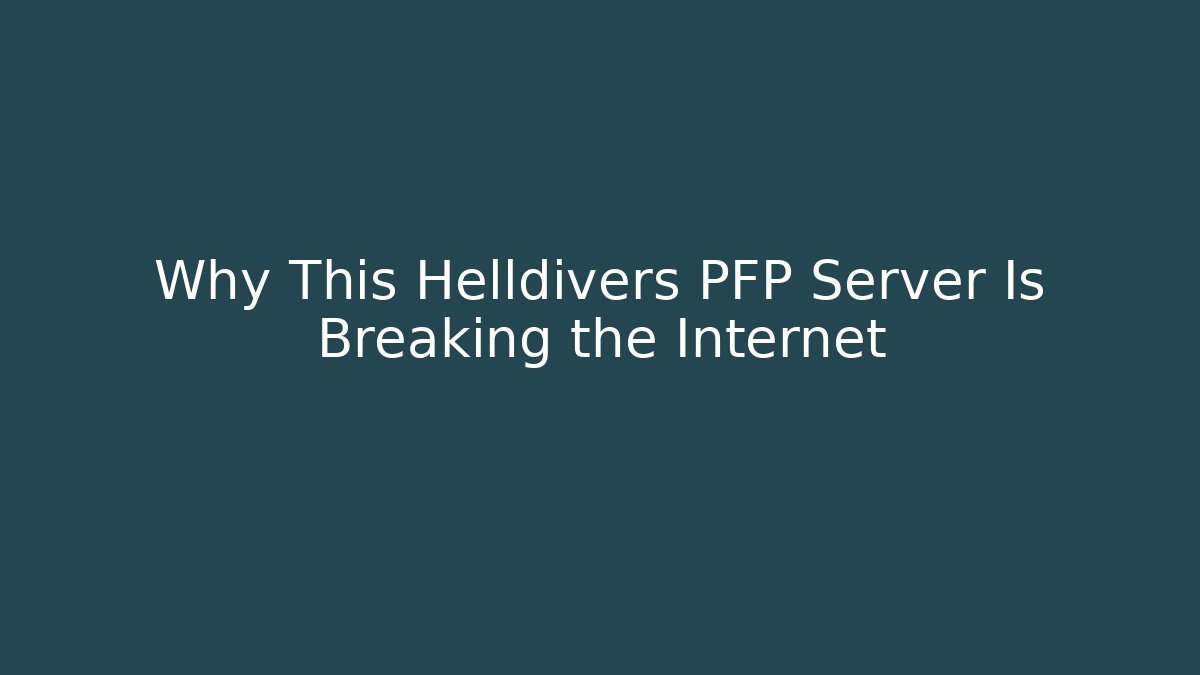Why This Helldivers PFP Server Is Breaking the Internet