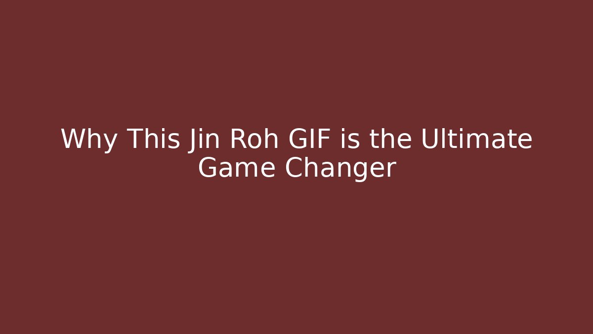 Why This Jin Roh GIF is the Ultimate Game Changer