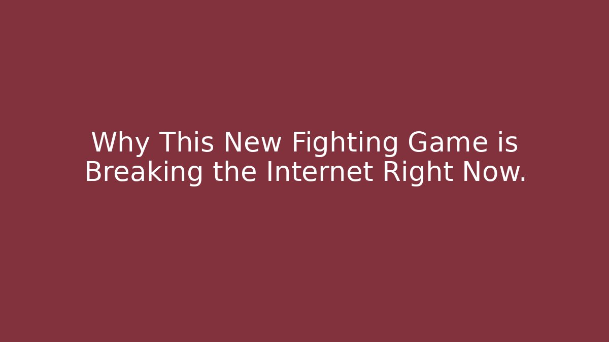 Why This New Fighting Game is Breaking the Internet Right Now.