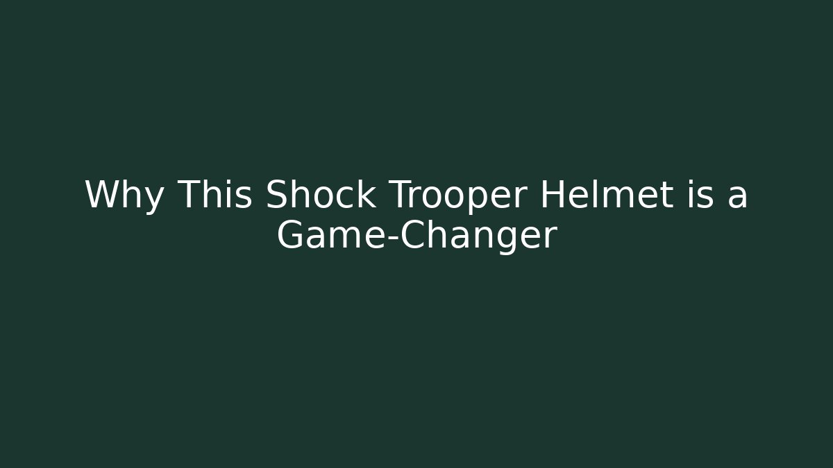 Why This Shock Trooper Helmet is a Game-Changer - Felix Cat Insurance
