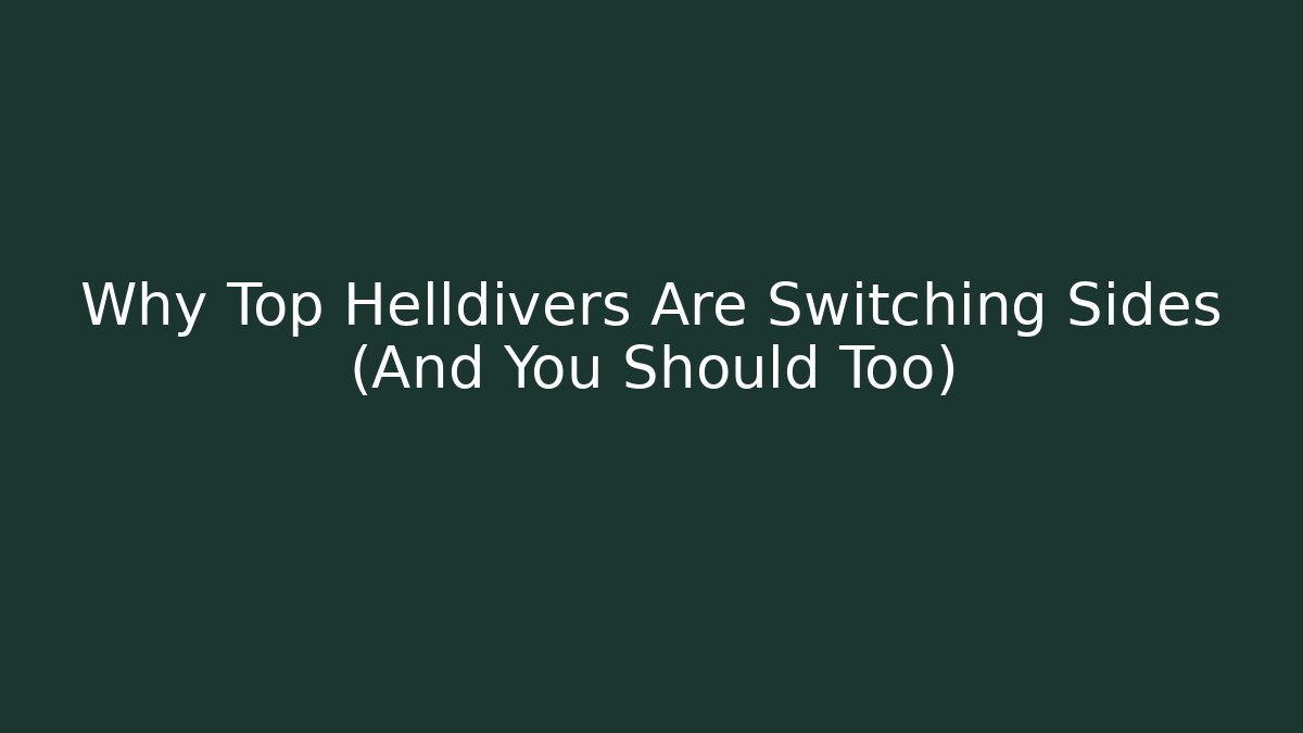 Why Top Helldivers Are Switching Sides (And You Should Too) - Felix Cat Insurance