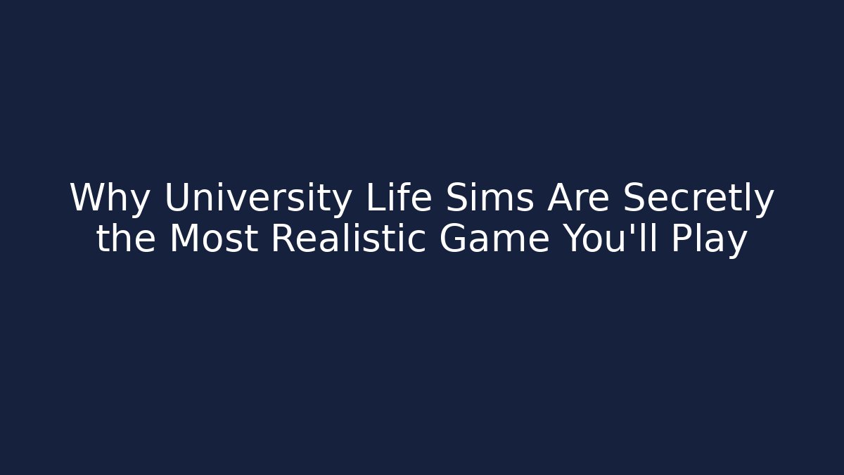 Why University Life Sims Are Secretly the Most Realistic Game You’ll Play