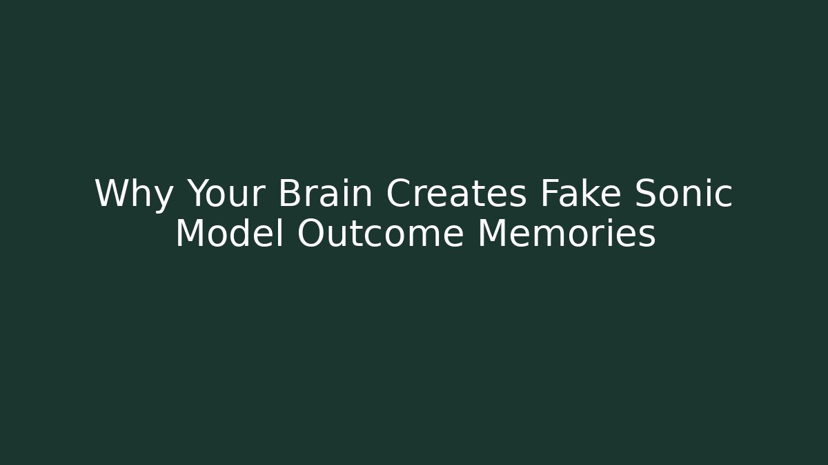 Why Your Brain Creates Fake Sonic Model Outcome Memories - Felix Cat Insurance