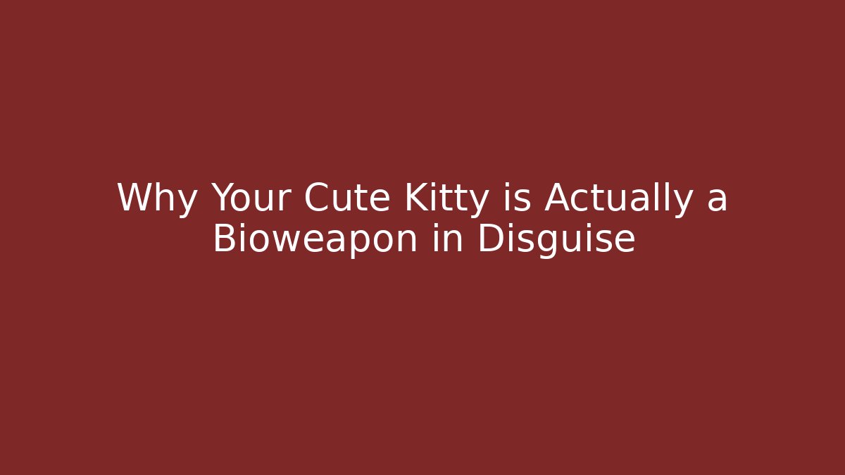 Why Your Cute Kitty is Actually a Bioweapon in Disguise