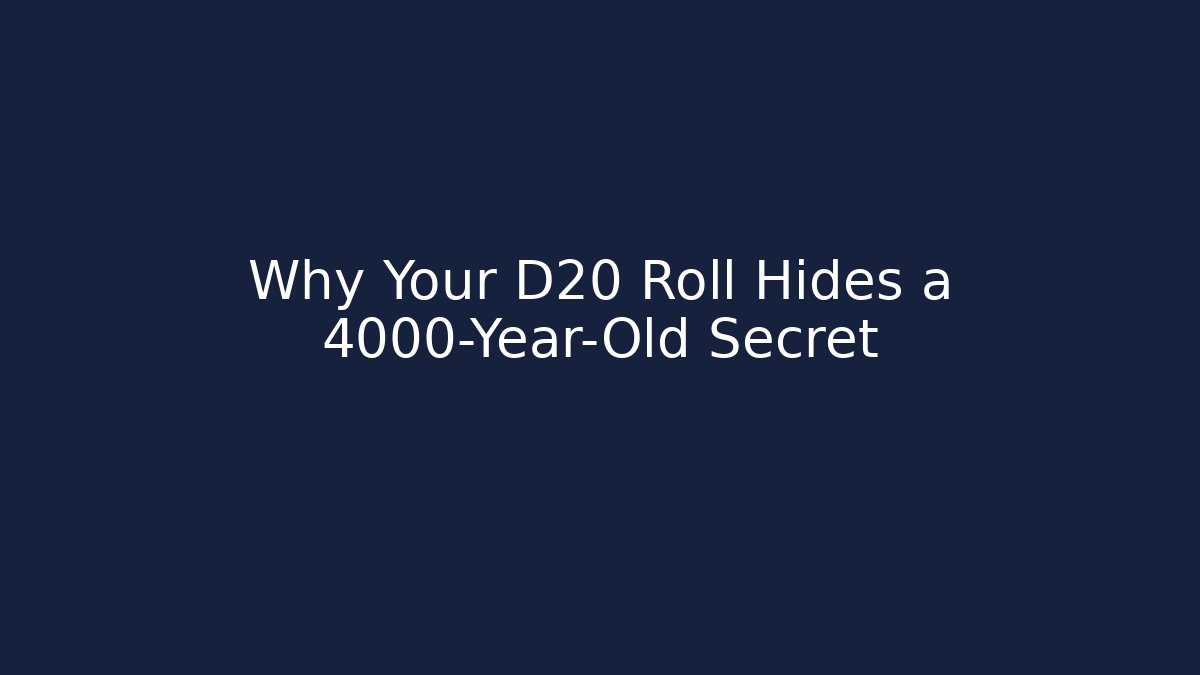 Why Your D20 Roll Hides a 4000-Year-Old Secret