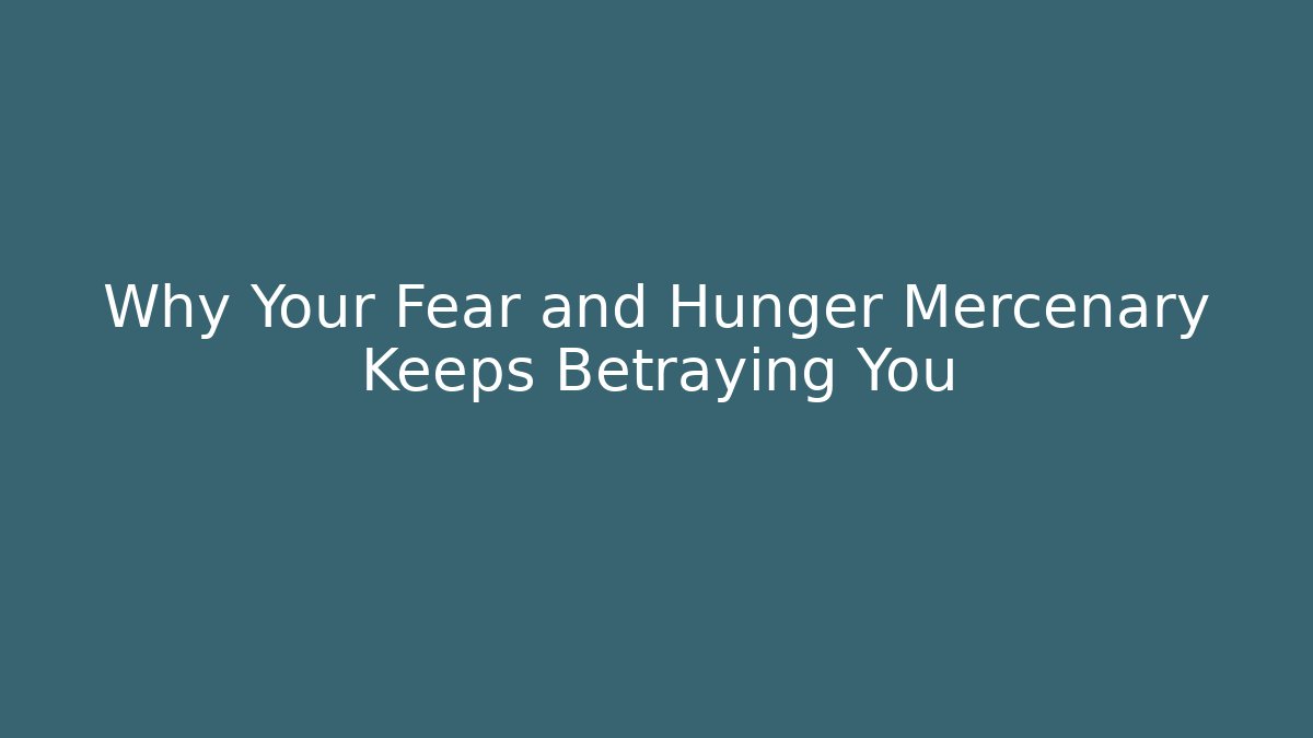 Why Your Fear and Hunger Mercenary Keeps Betraying You