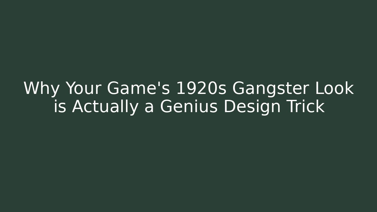 Why Your Game's 1920s Gangster Look is Actually a Genius Design Trick - Felix Cat Insurance