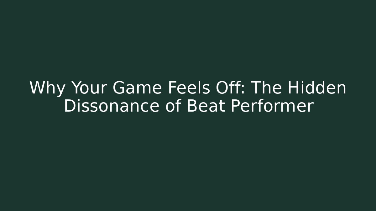 Why Your Game Feels Off: The Hidden Dissonance of Beat Performer
