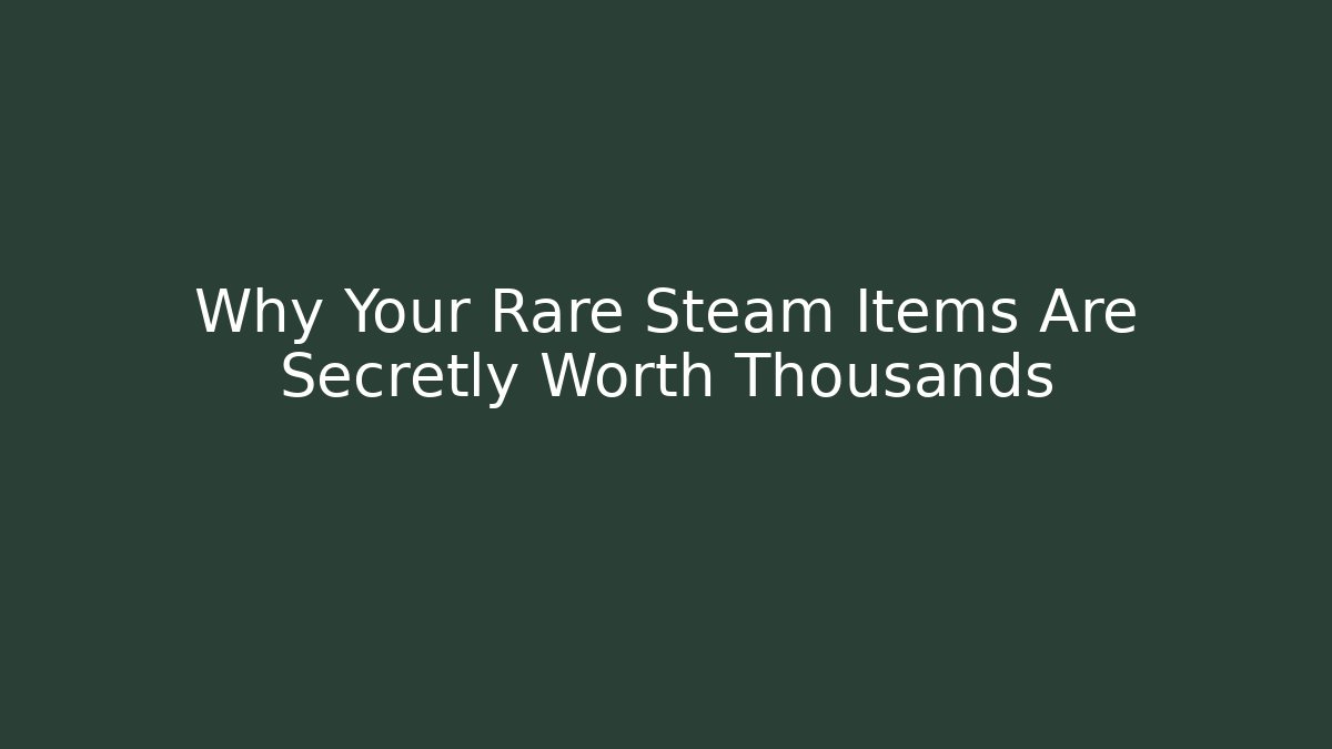 Why Your Rare Steam Items Are Secretly Worth Thousands - Felix Cat Insurance