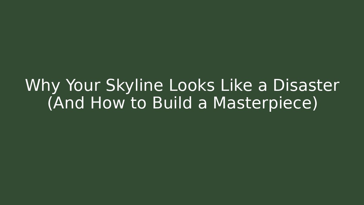 Why Your Skyline Looks Like a Disaster (And How to Build a Masterpiece)