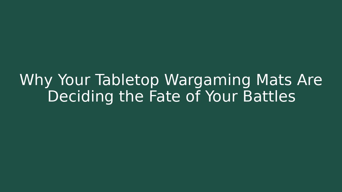 Why Your Tabletop Wargaming Mats Are Deciding the Fate of Your Battles - Felix Cat Insurance