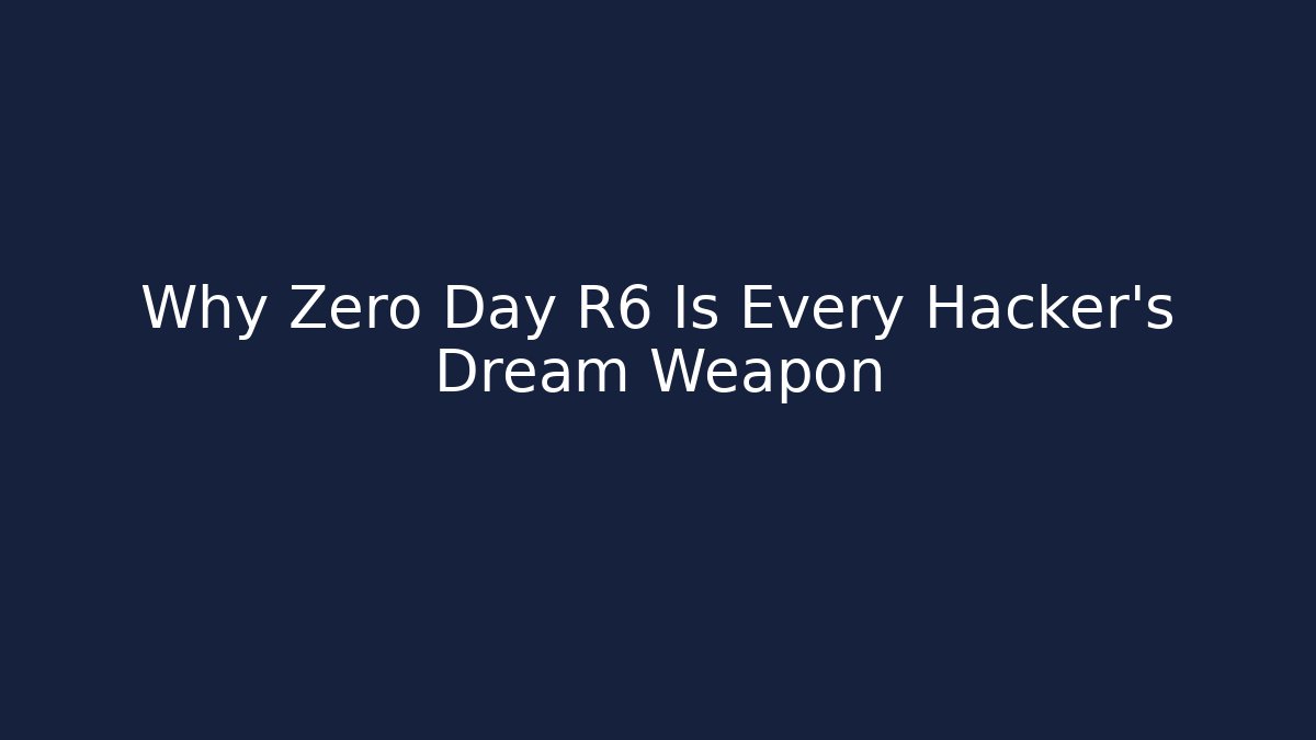 Why Zero Day R6 Is Every Hacker's Dream Weapon - Felix Cat Insurance