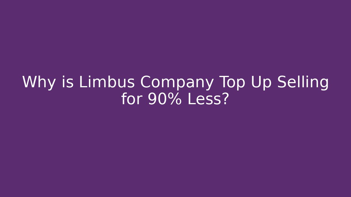 Why is Limbus Company Top Up Selling for 90% Less?