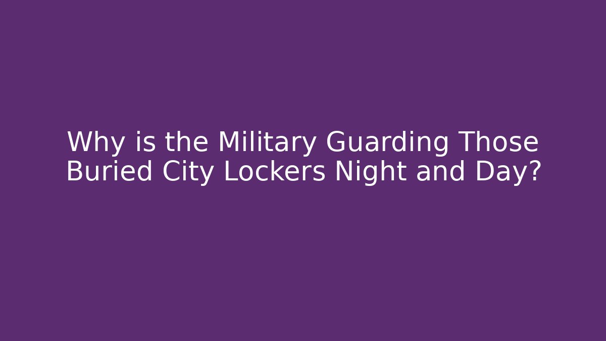 Why is the Military Guarding Those Buried City Lockers Night and Day? - Felix Cat Insurance