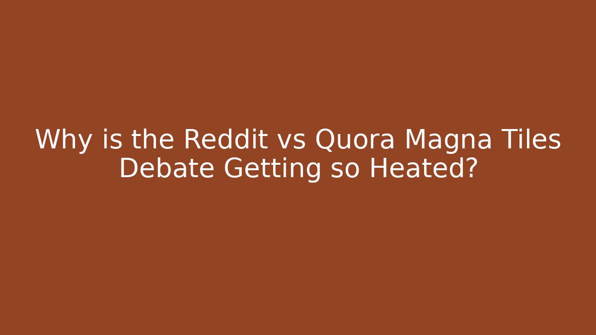 Why is the Reddit vs Quora Magna Tiles Debate Getting so Heated?