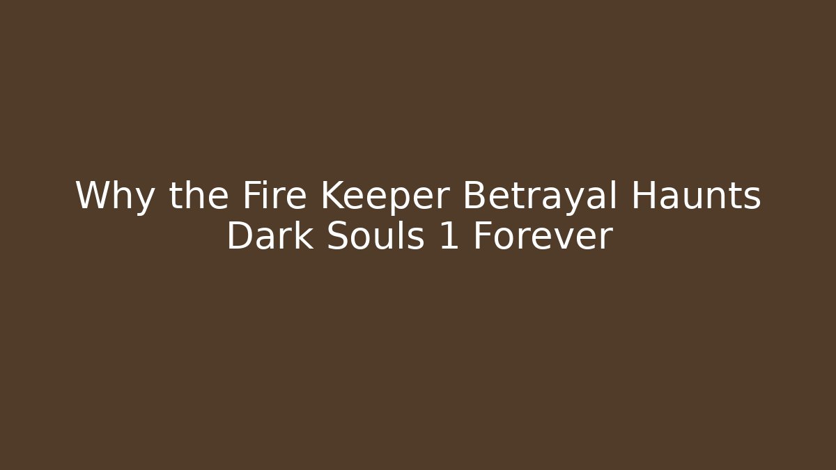 Why the Fire Keeper Betrayal Haunts Dark Souls 1 Forever