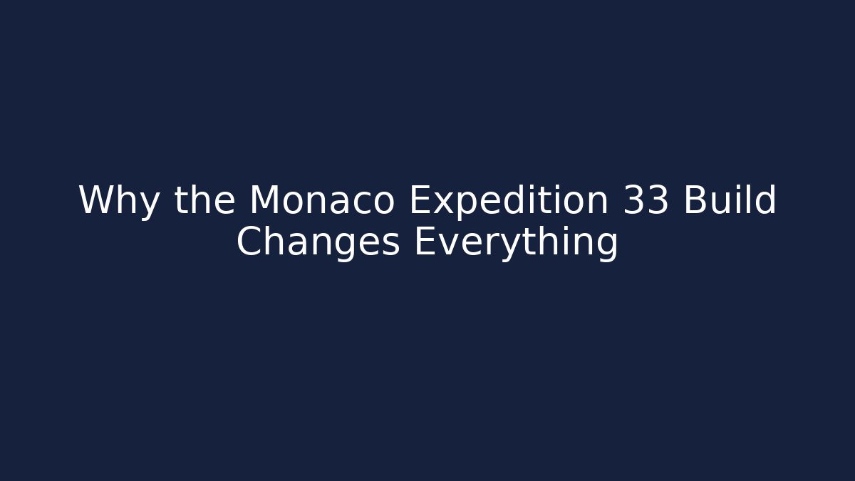 Why the Monaco Expedition 33 Build Changes Everything - Felix Cat Insurance