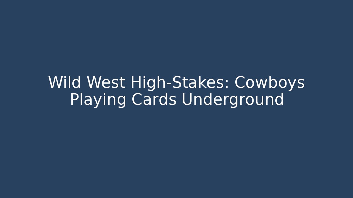 Wild West High-Stakes: Cowboys Playing Cards Underground