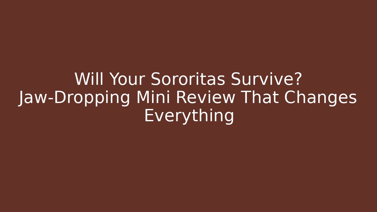 Will Your Sororitas Survive? Jaw-Dropping Mini Review That Changes Everything