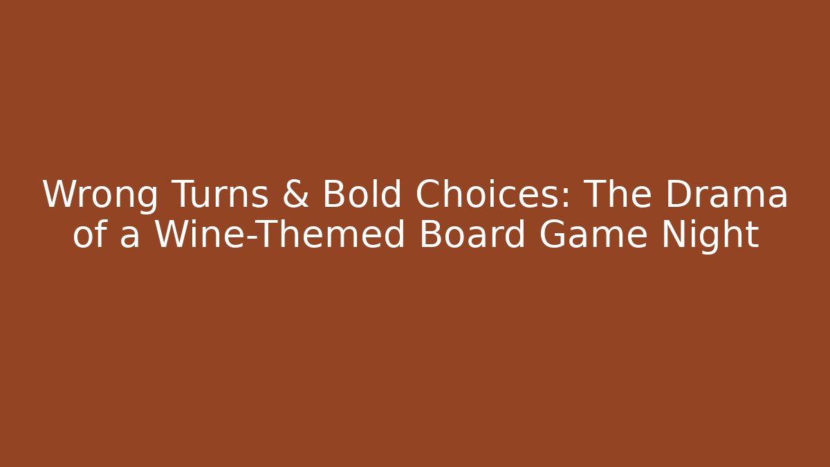 Wrong Turns & Bold Choices: The Drama of a Wine-Themed Board Game Night