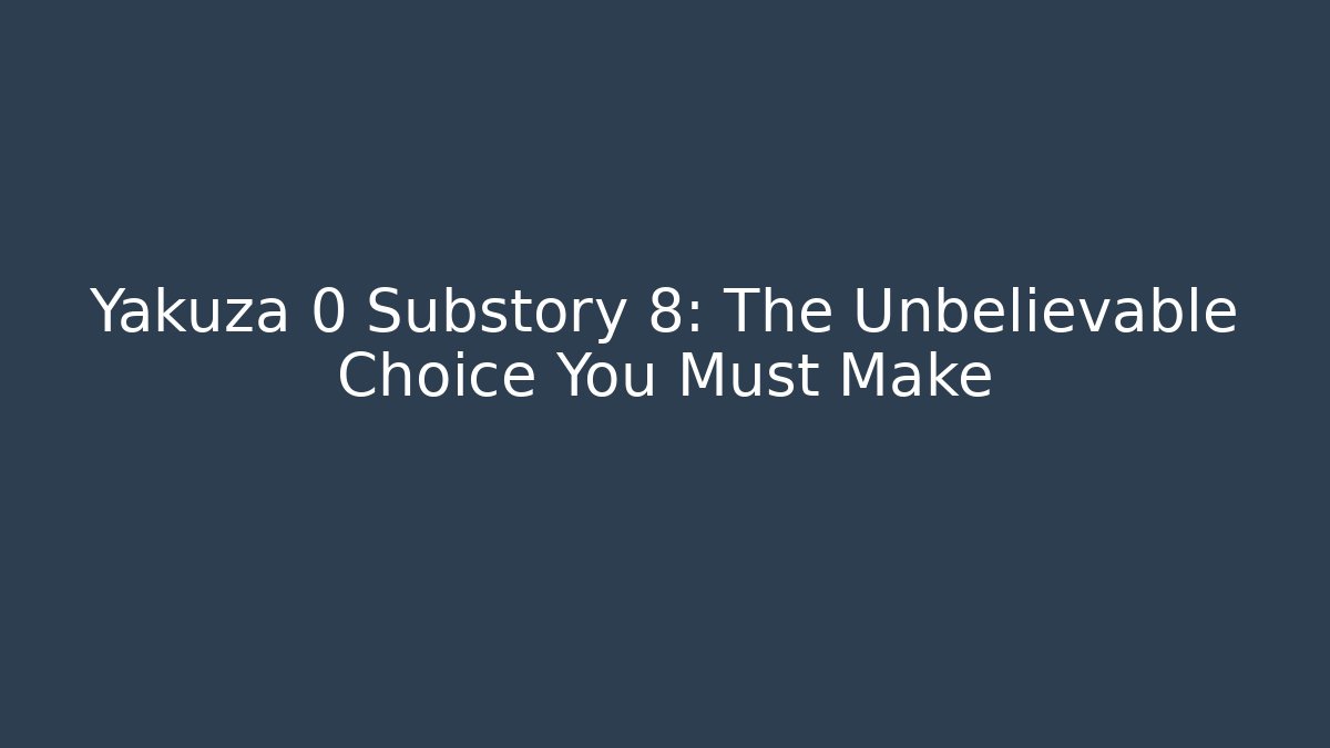 Yakuza 0 Substory 8: The Unbelievable Choice You Must Make - Felix Cat Insurance