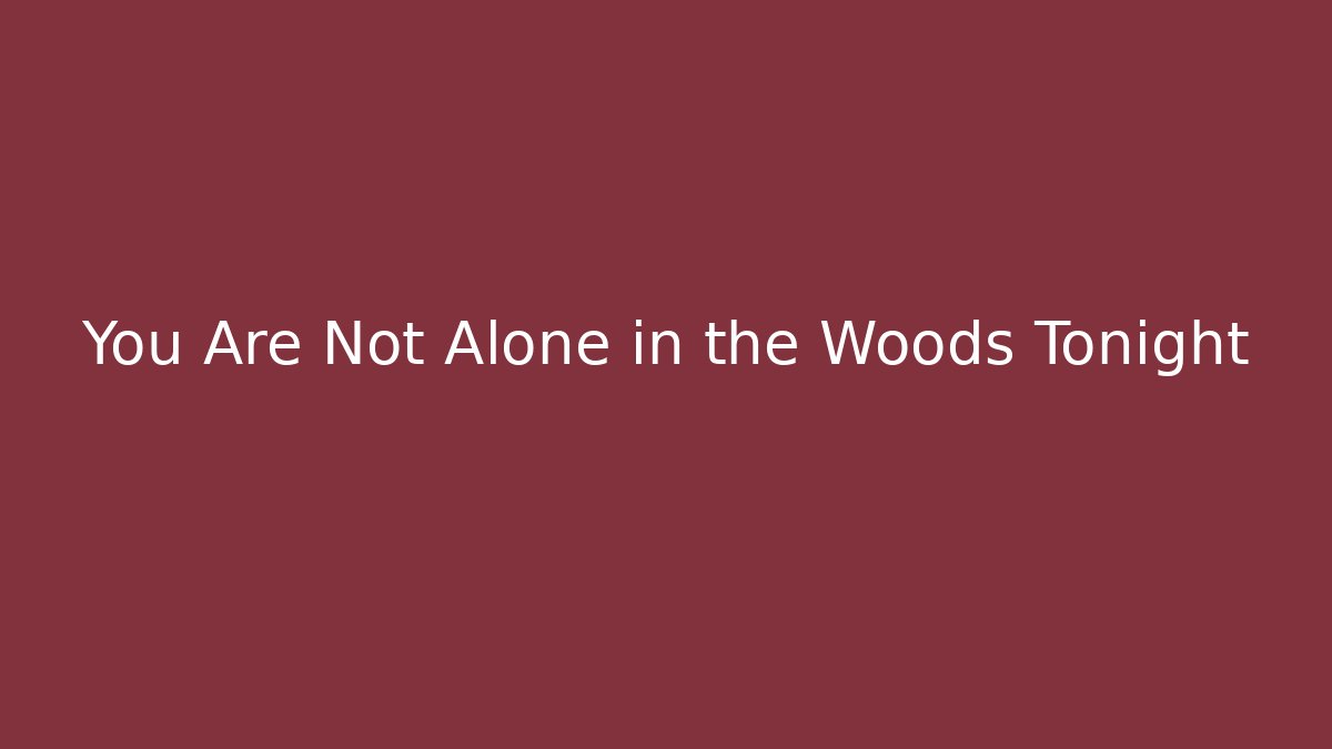 You Are Not Alone in the Woods Tonight - Felix Cat Insurance