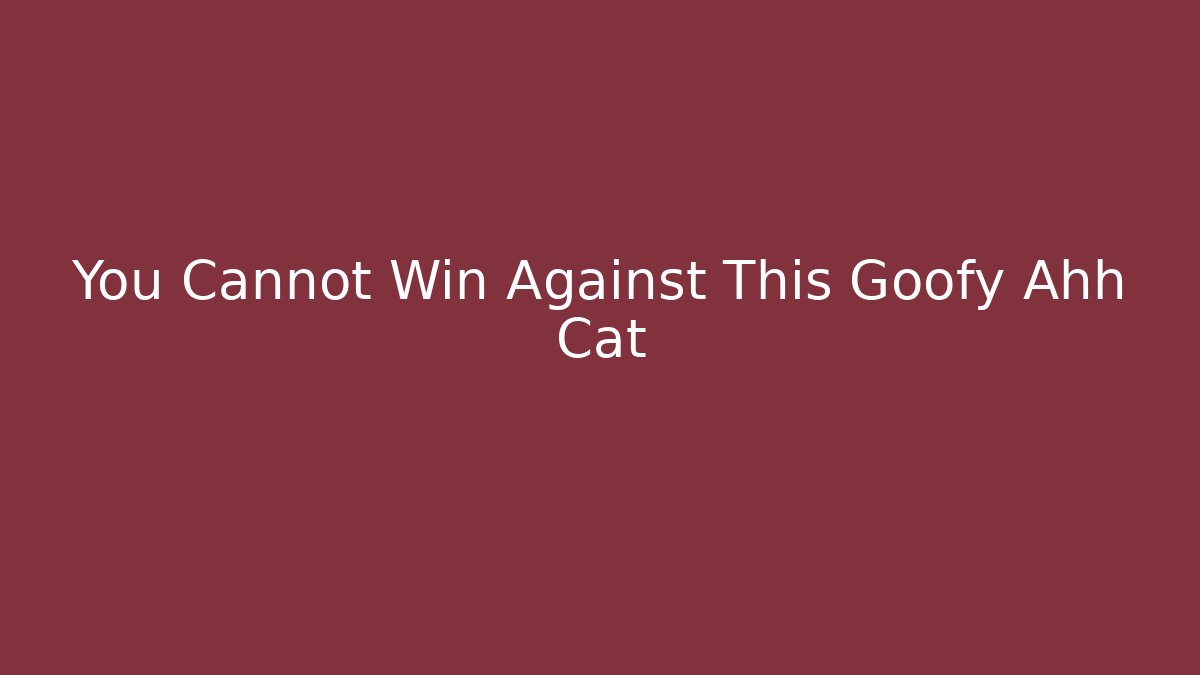 You Cannot Win Against This Goofy Ahh Cat