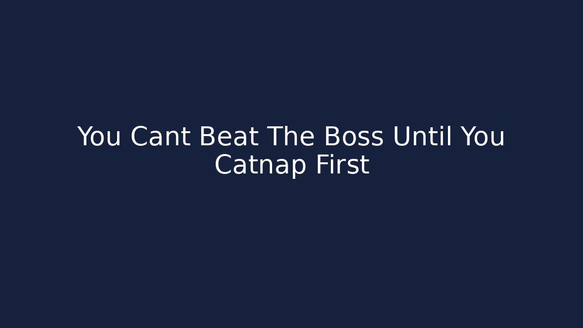You Cant Beat The Boss Until You Catnap First