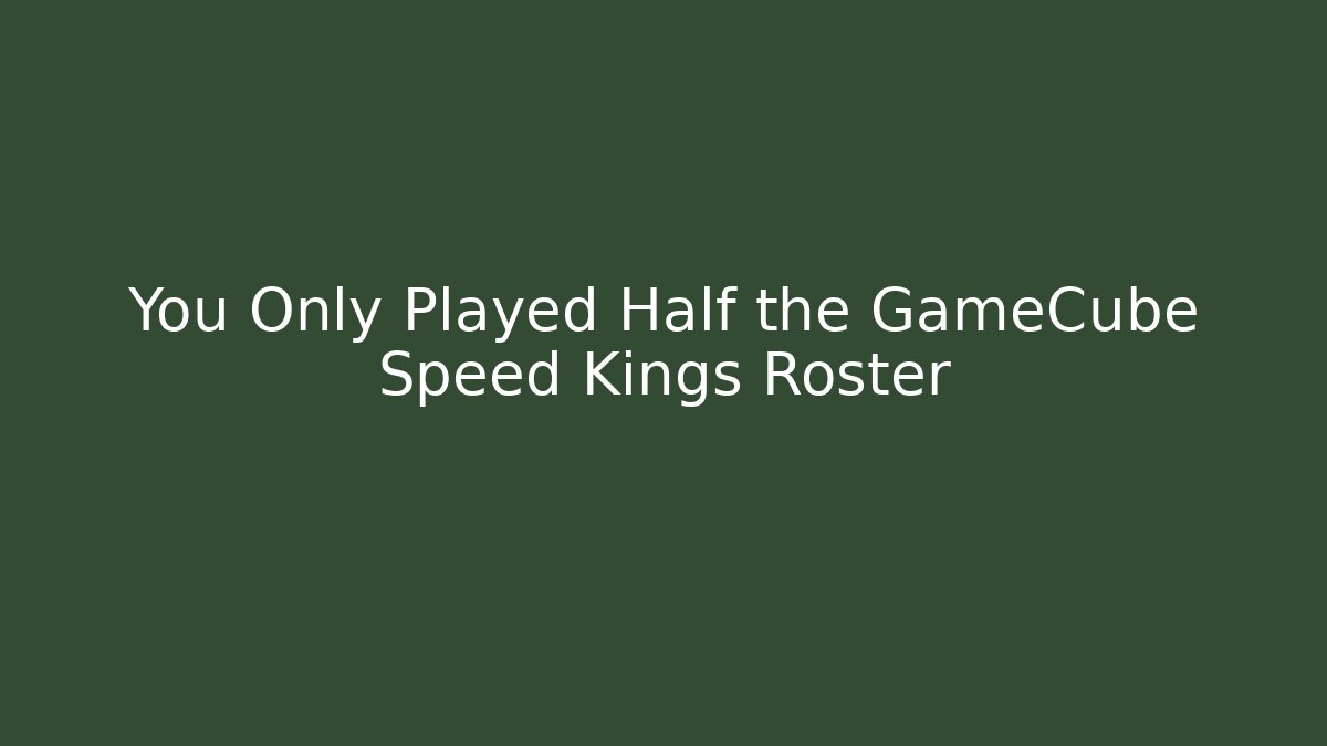 You Only Played Half the GameCube Speed Kings Roster