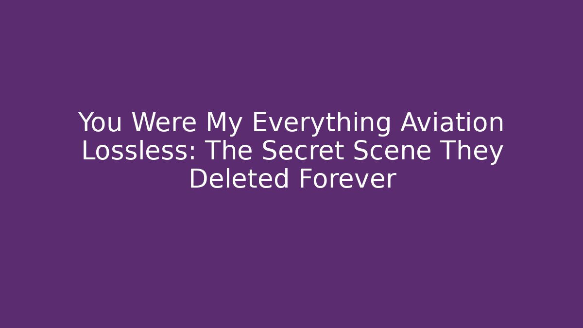 You Were My Everything Aviation Lossless: The Secret Scene They Deleted Forever