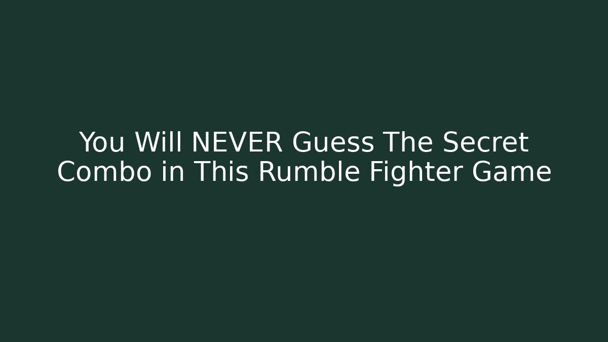 You Will NEVER Guess The Secret Combo in This Rumble Fighter Game - Felix Cat Insurance