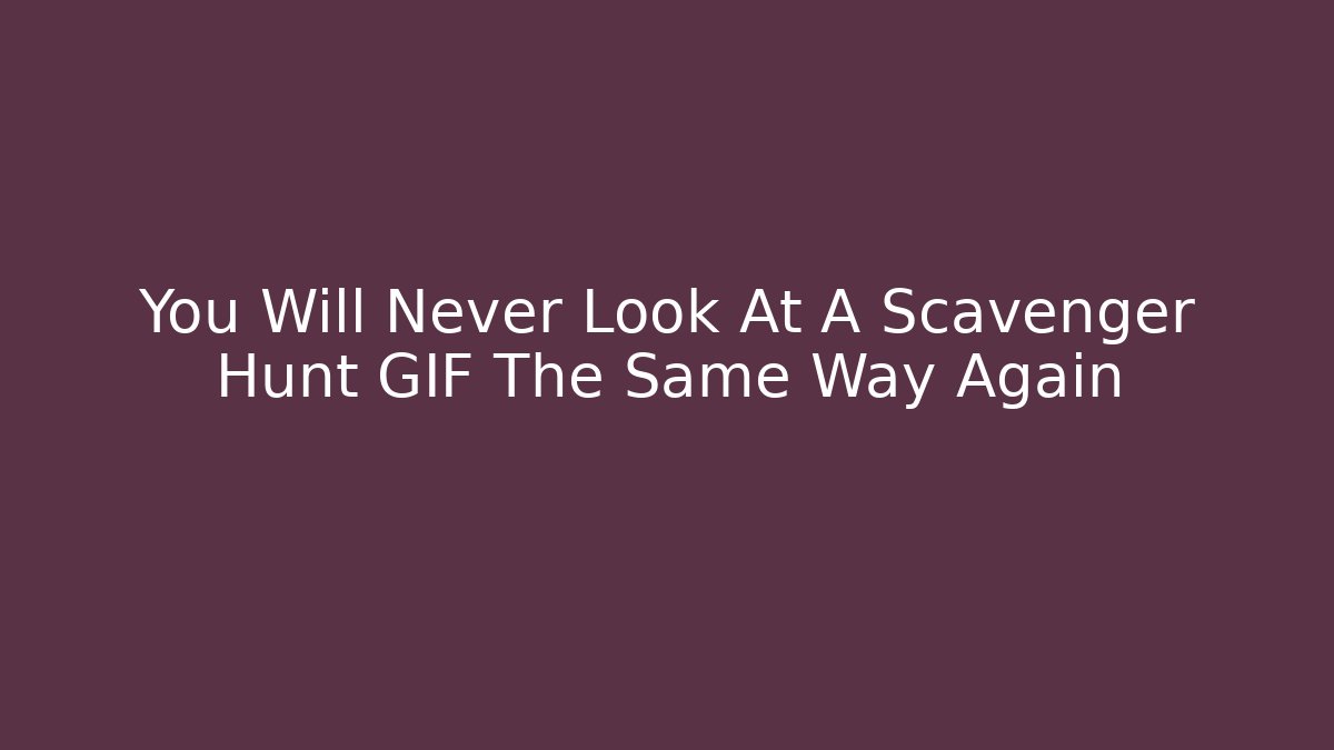 You Will Never Look At A Scavenger Hunt GIF The Same Way Again