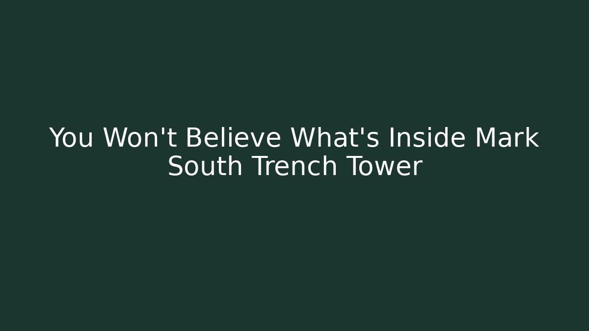 You Won't Believe What's Inside Mark South Trench Tower
