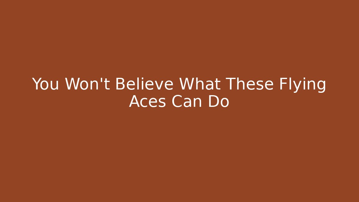 You Won't Believe What These Flying Aces Can Do