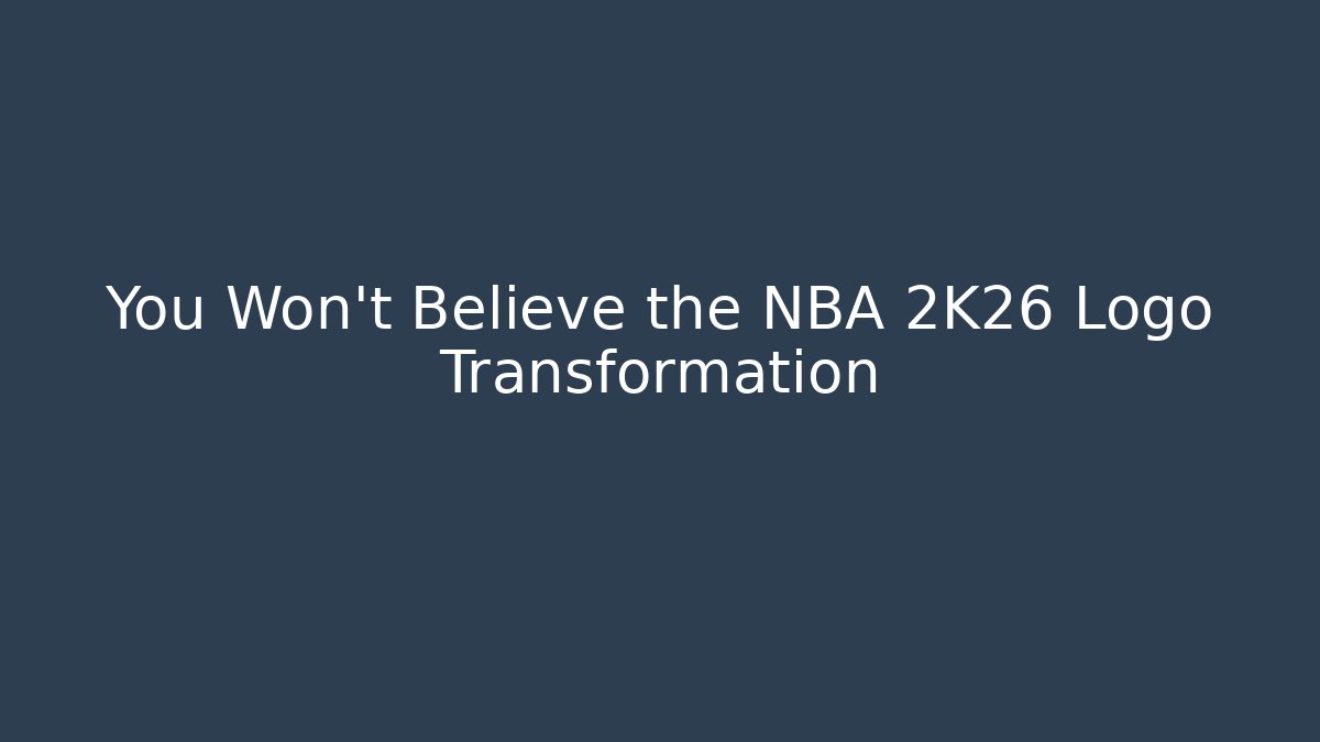 You Won't Believe the NBA 2K26 Logo Transformation
