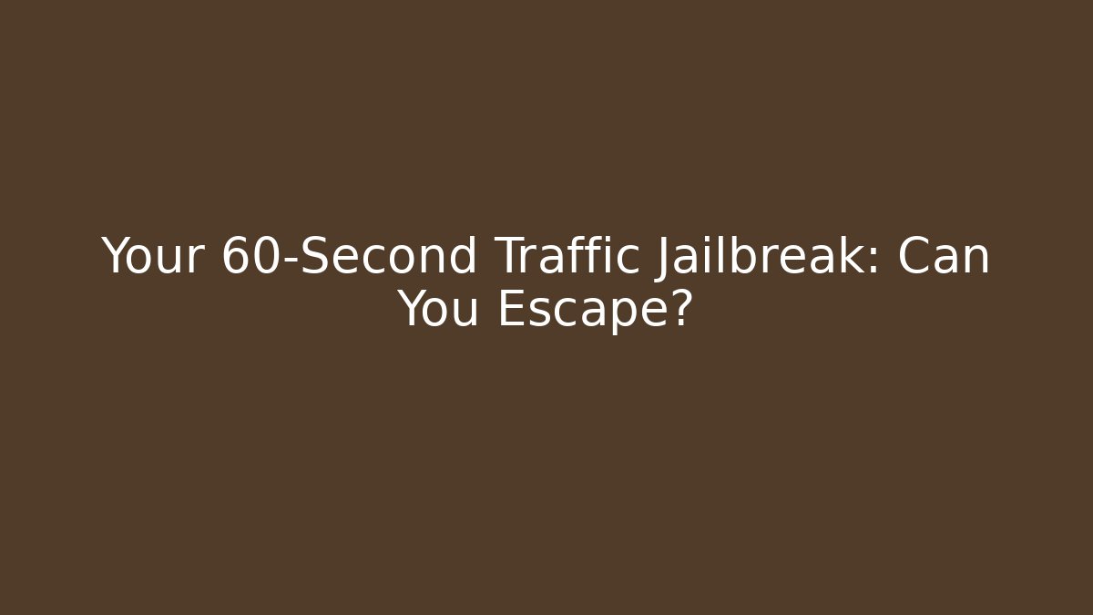 Your 60-Second Traffic Jailbreak: Can You Escape? - Felix Cat Insurance