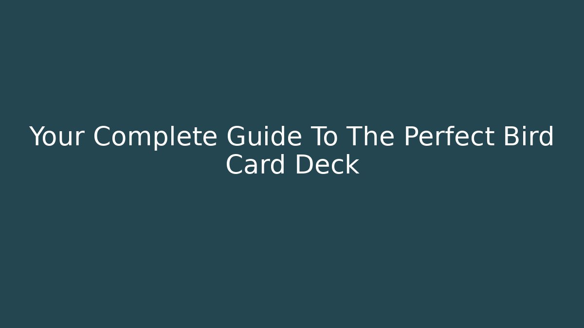 Your Complete Guide To The Perfect Bird Card Deck