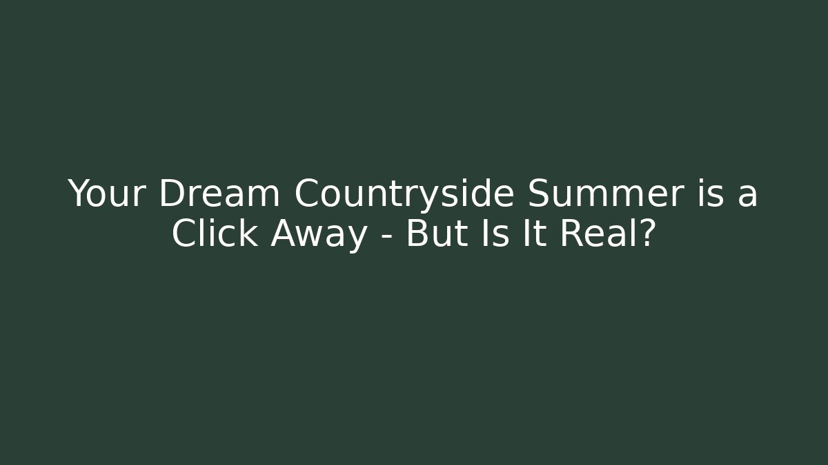 Your Dream Countryside Summer is a Click Away – But Is It Real?