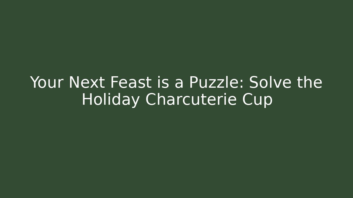 Your Next Feast is a Puzzle: Solve the Holiday Charcuterie Cup