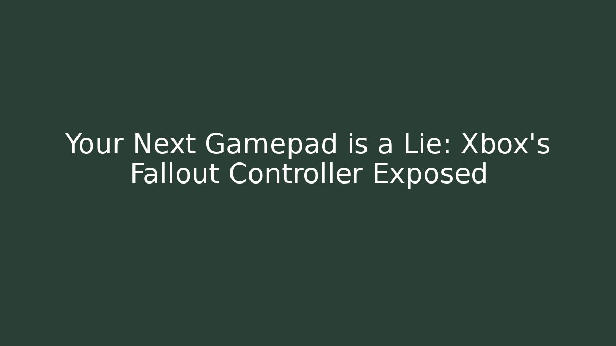 Your Next Gamepad is a Lie: Xbox's Fallout Controller Exposed
