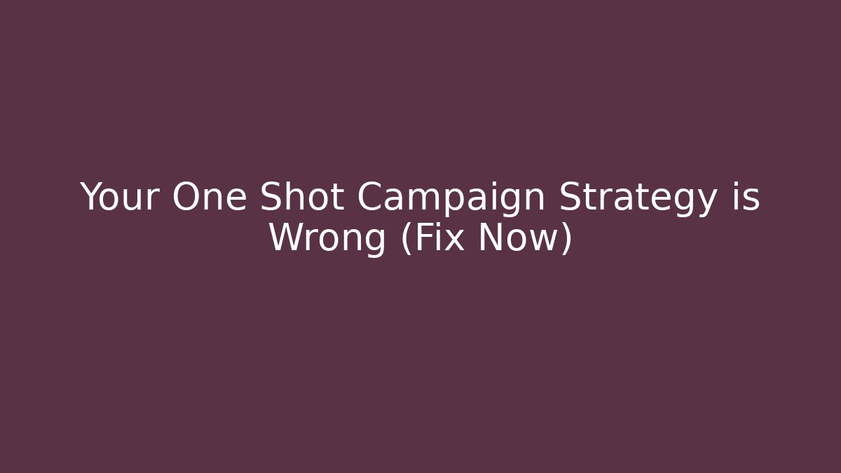 Your One Shot Campaign Strategy is Wrong (Fix Now) - Felix Cat Insurance