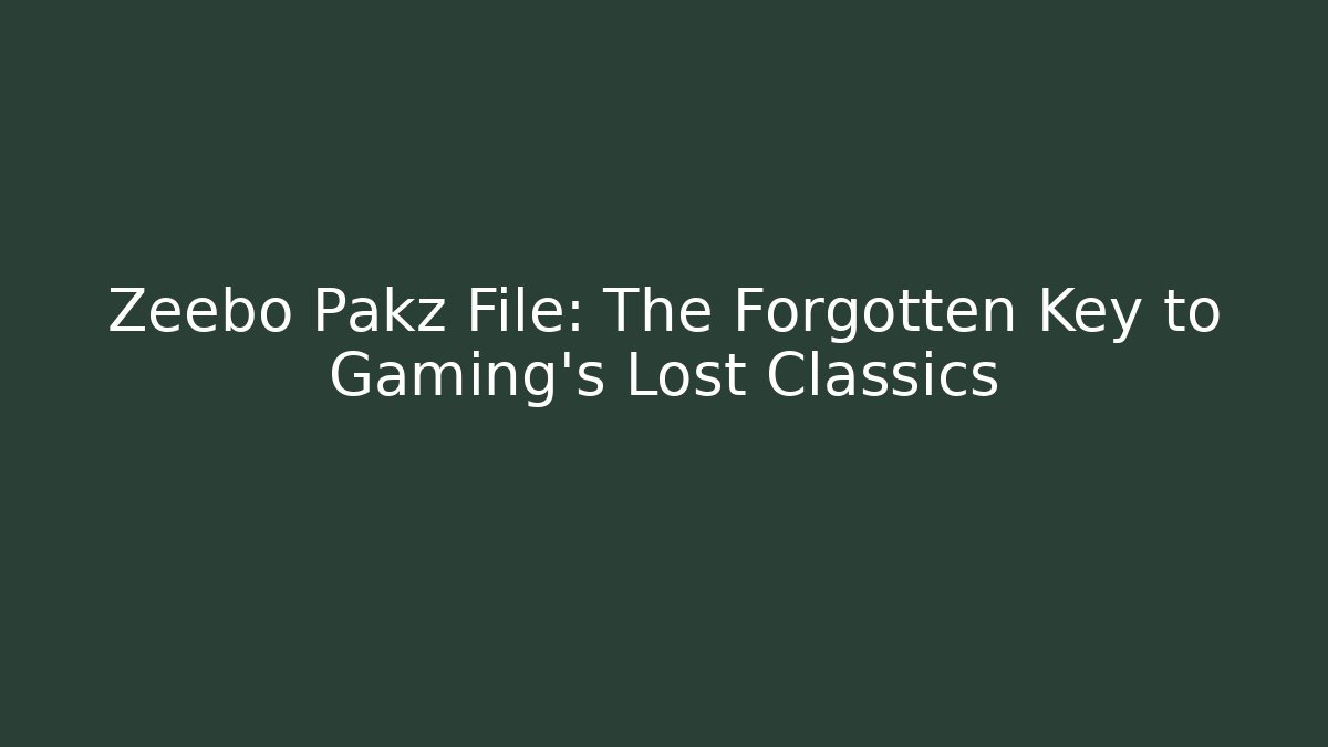Zeebo Pakz File: The Forgotten Key to Gaming's Lost Classics