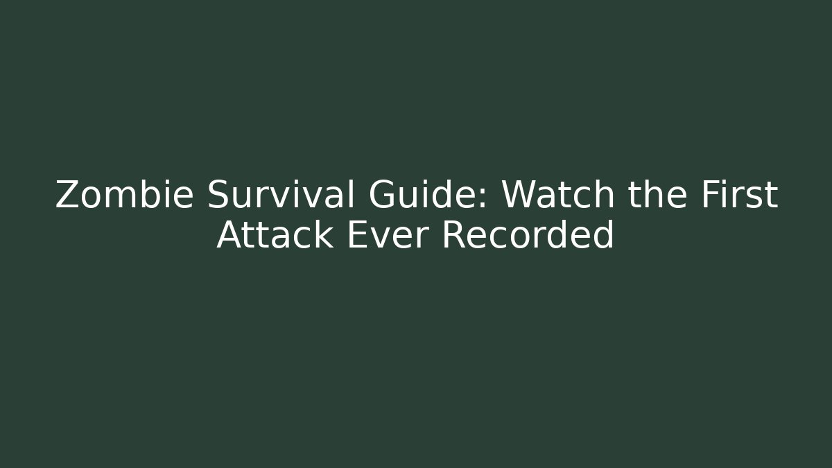 Zombie Survival Guide: Watch the First Attack Ever Recorded - Felix Cat Insurance