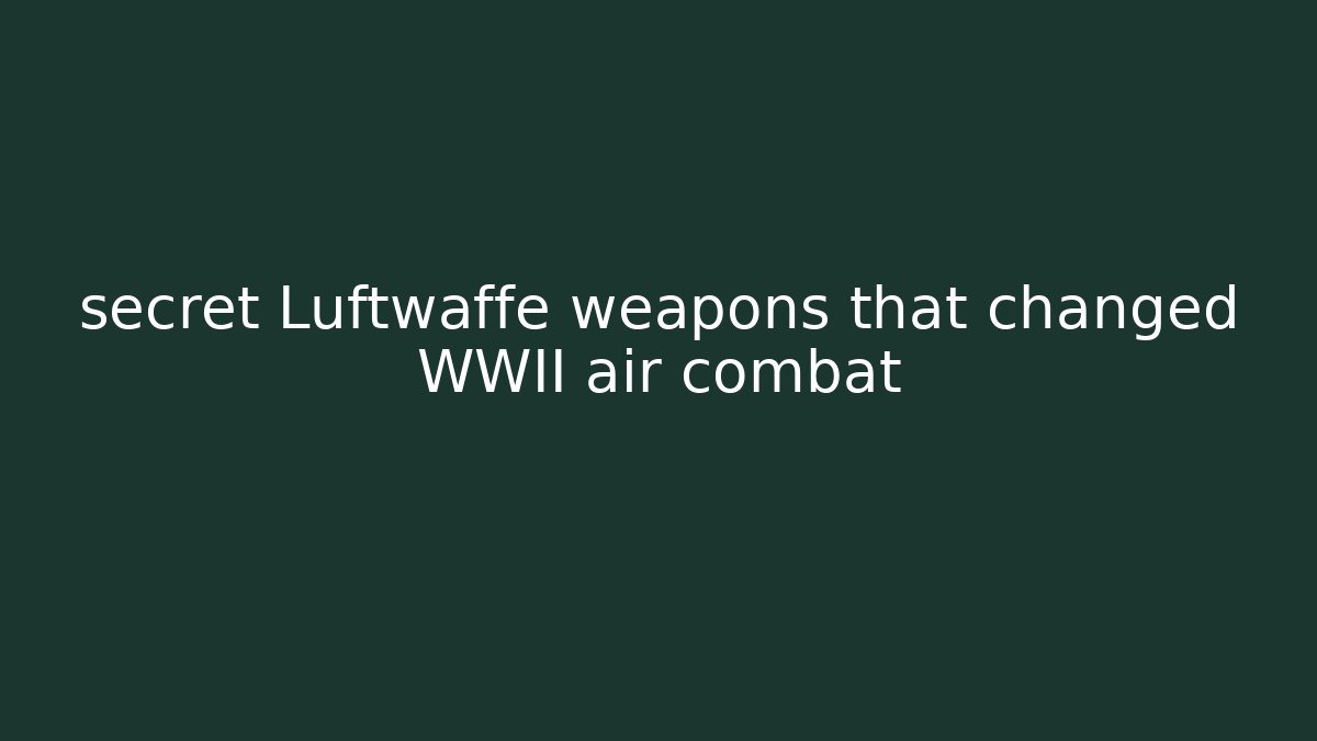 secret Luftwaffe weapons that changed WWII air combat - Felix Cat Insurance