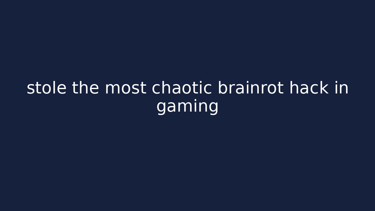 stole the most chaotic brainrot hack in gaming - Felix Cat Insurance